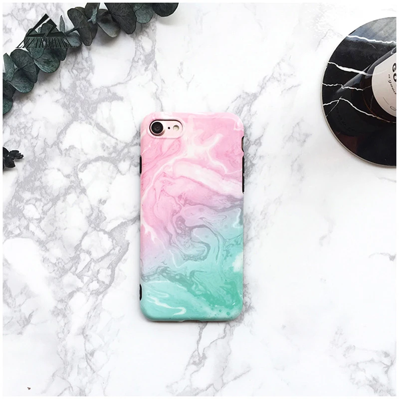 Модные мраморные мягкие чехлы для iphone 6 S из ТПУ с мраморным узором 7 8 plus роскошные