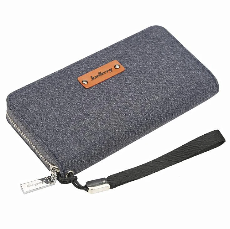 Baellerry Hot Sale Long Men Wallets Card Holder More Screens Canvas Zipper Male Clutch bag High-capacity Purse Coin Pocket | Багаж и сумки
