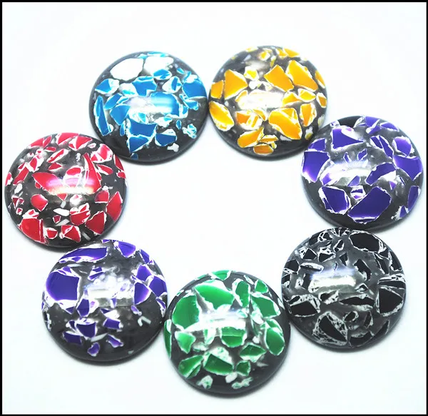 

25pcs Acrylic Cabochons Plastic beads accessories 20mm hot crack cabochons many colors are available