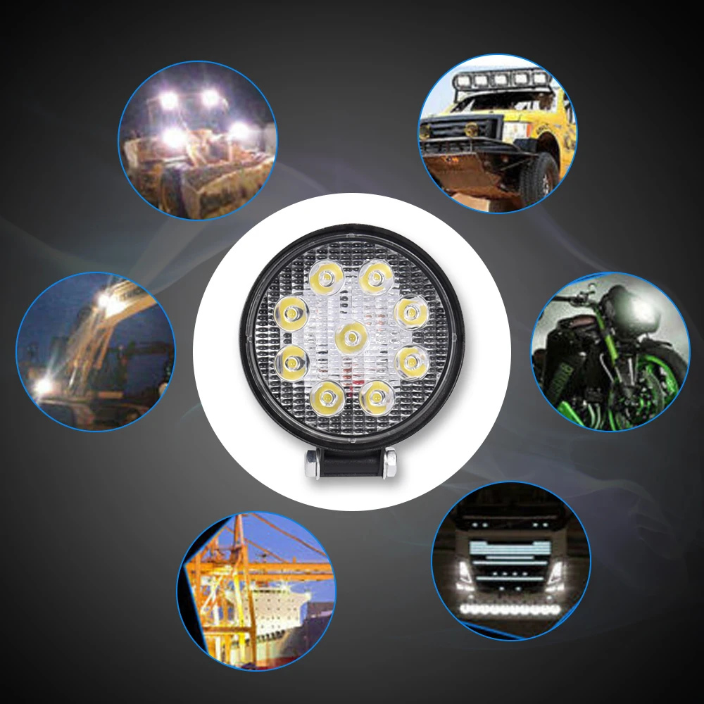 Cobrillar 4.3&quot 5D Offroad Led Work Lamp 27W Flood Spot Combo Beam LED Working Driving Lights 12V For Jeep ATV 4x4 Truck Tractor |