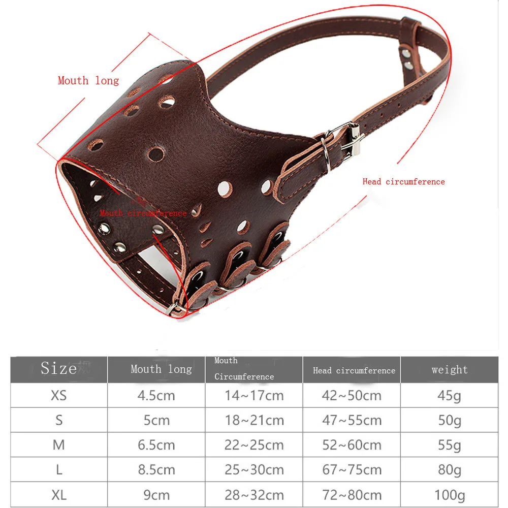 2018 TOP FASHION Prevent Bite Mask Adjustable Leather Cage Muzzle For Dog 0504 | Дом и сад