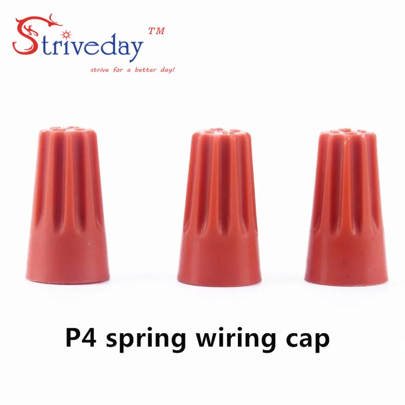 100 шт./лот P4 твист-гайка соединитель для электрического провода клеммы пружинная