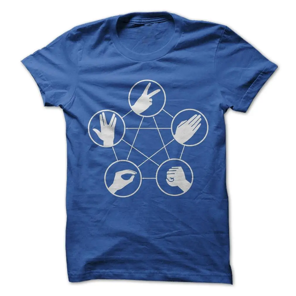 Free Shipping Rock Paper Scissors Lizard Spock - Funny T-Shirt 100% Cotton Big Bang Theory | Мужская одежда