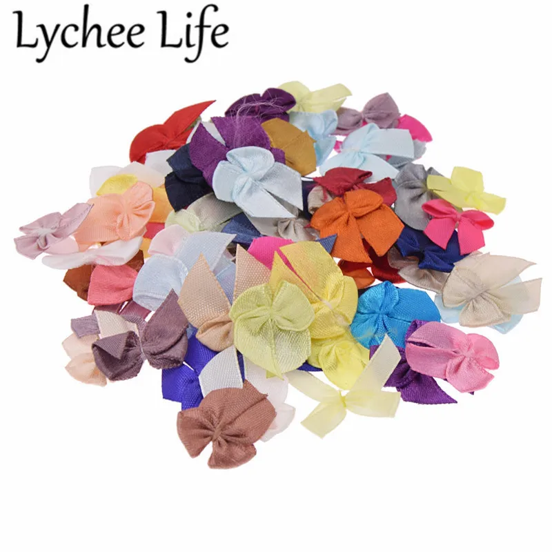 Lychee Life 72 шт. атласная мини-лента с бантом однотонная шелковая лента украшение для