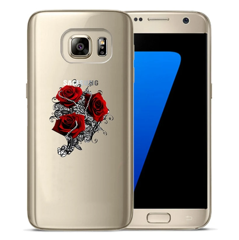 Чехол для телефона Samsung Galaxy A3 A5 2016 2017 J1 J3 J5 J7 TPU S3 S7 S9 plus Мягкий силиконовый чехол Flora