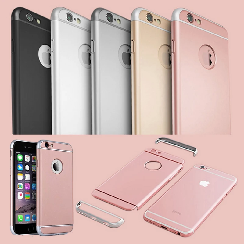 Роскошный тонкий чехол 3 в 1 для Apple iPhone 8 7 6 6s Plus полностью защищенный от падения с