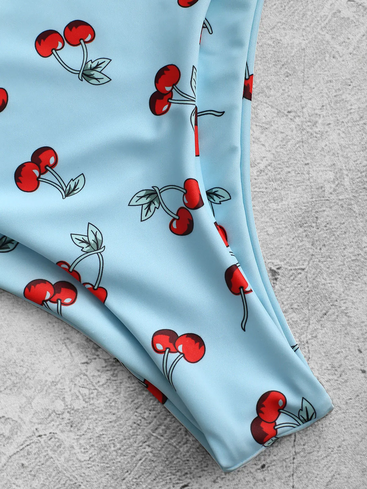 ZAFUL завязанное Вишневое бикини набор с высоким вырезом бикини Maillot De Bain пляжная одежда с глубоким вырезом женский купальник-бикини купальники