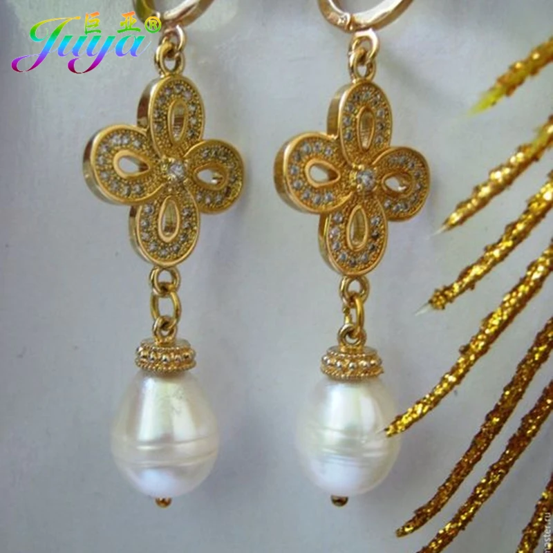 Juya DIY, женский модный браслет, ожерелье, серьги, фурнитура для изготовления, принадлежности для микро ПАВЕ, CZ Соединитель с цветочным узором, амулеты, аксессуары