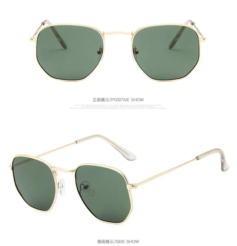 

Hexagon Black Sunglasses Women Brand Designer Small Square Sunglases Men Metal Frame Driving Fishing Sun Glasses Female oculos