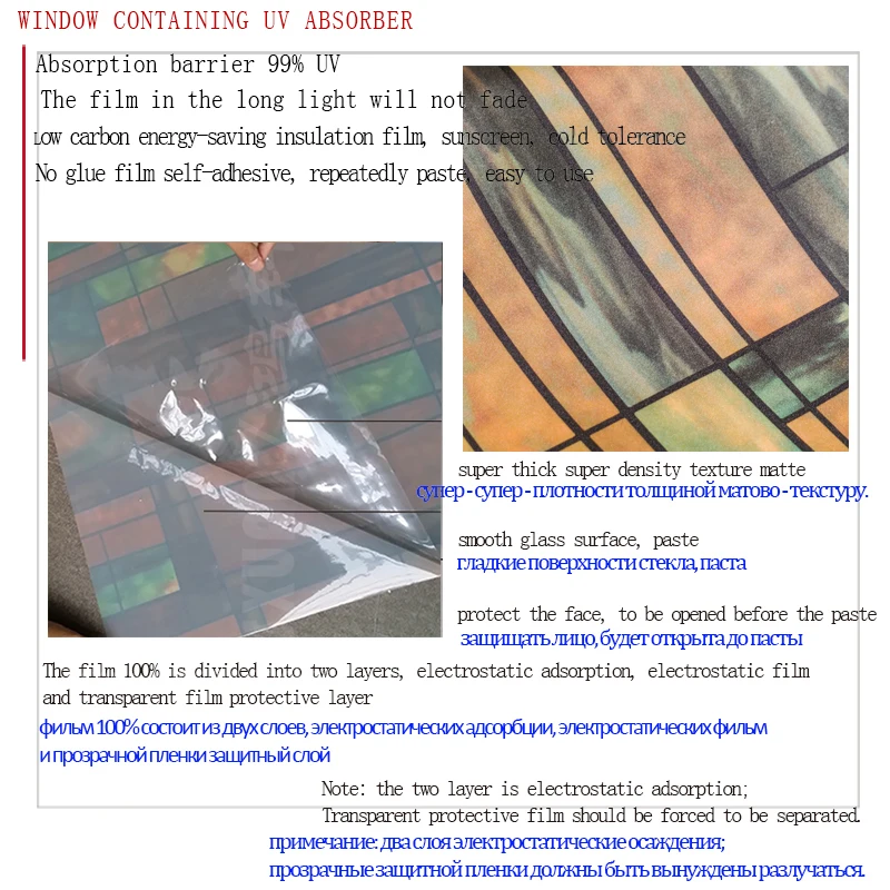 Витражи арт стеклянные стикеры 92 х 100 см непрозрачные матовые окна