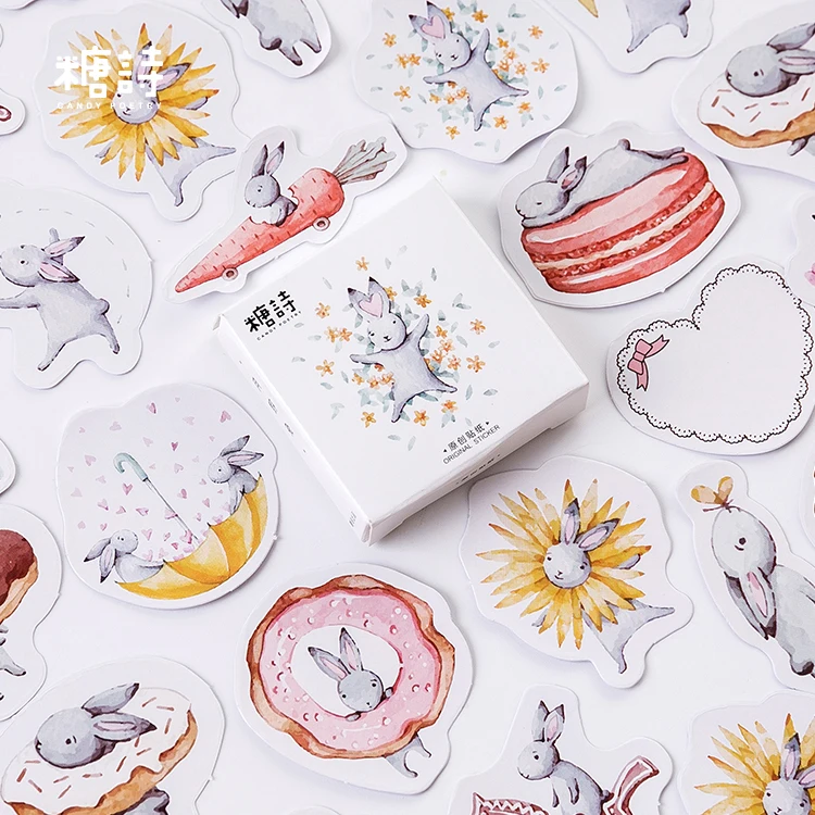 45 шт. наклейки с кроликом милые картины DIY Различные стили мини украшения альбом