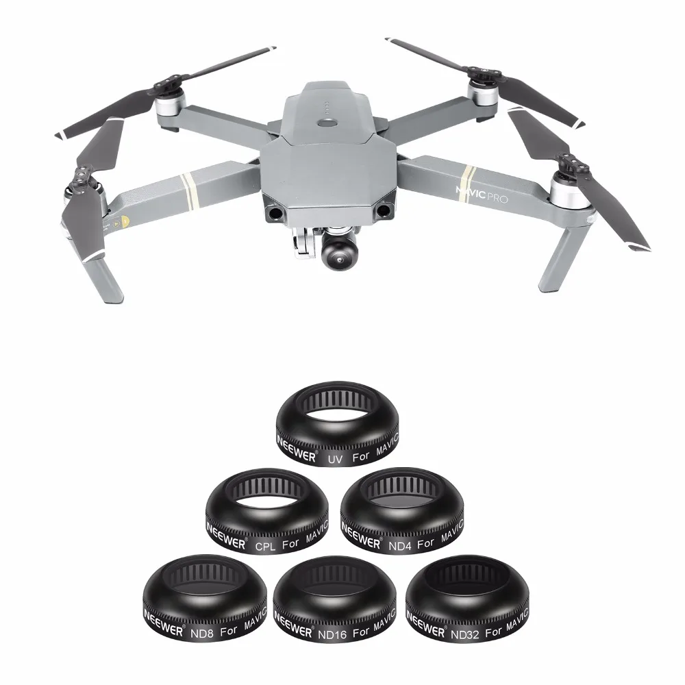 Набор фильтров Neewer DJI Mavic 6 шт. UV CPL ND4 ND8 ND16 и ND32 фильтр изготовлен из оптического