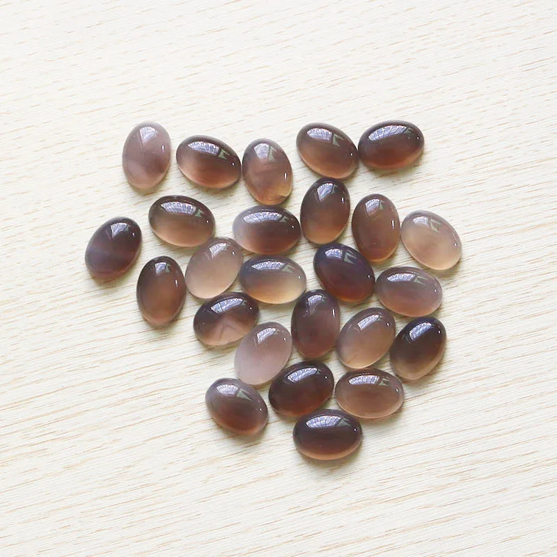 Gray agate Овальный кабошон, каплевидные бусины из натурального камня для самостоятельного изготовления ювелирных изделий, кольцо, серьги oendant,, 50 шт./лот, смешанные цвета - Цвет: Gray agate