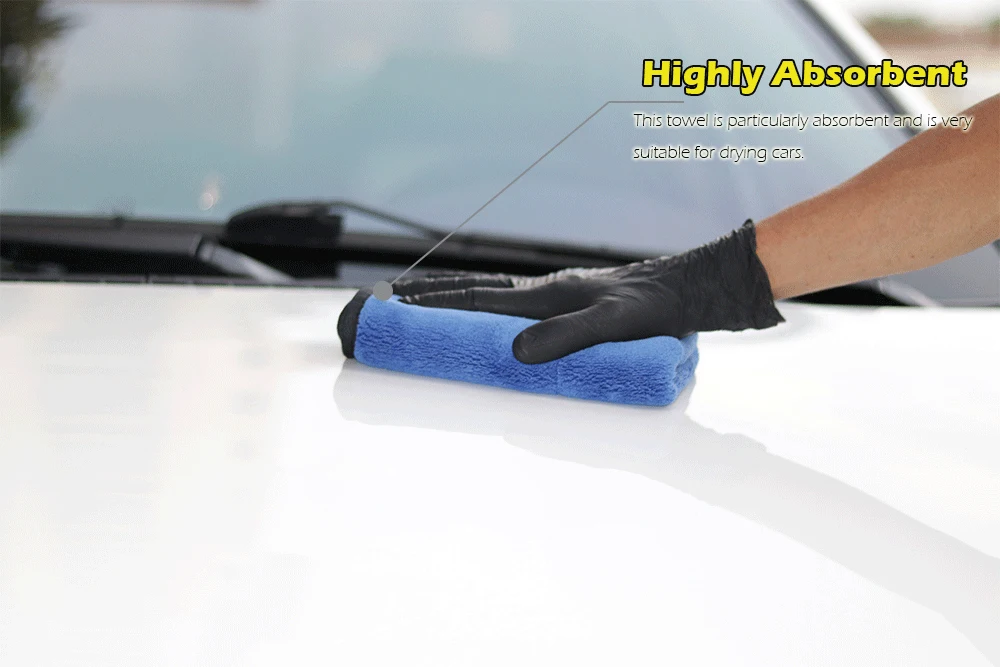 Microfiber Car Drying Towels 780GSM BLUE 30*40CM for Car Body and Interior Cleaning Carclean Auto Towel Glass Cleaner