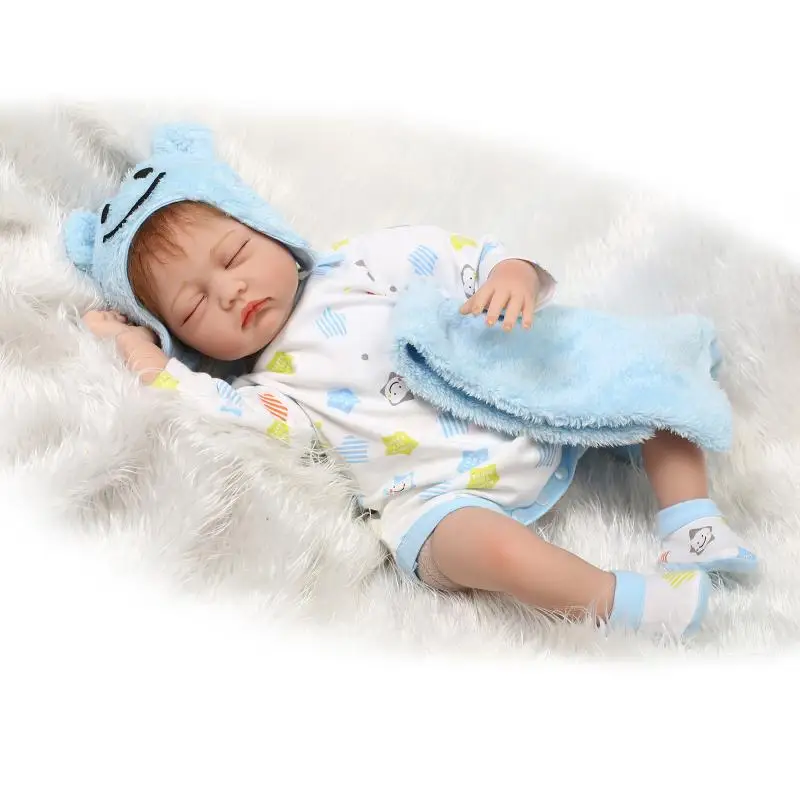 

NPK 55cm Silicone Reborn Sleeping Baby Doll Kids Playmate Gift for Girls Baby Alive Soft Toys for Bouquets Doll Bebe Reborn Toys