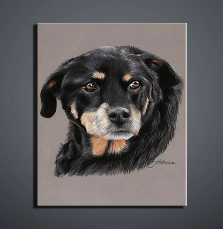 Wall art холст масло одного холста Современные одной декоративной живописи. собака