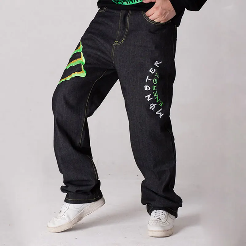 Прямые джинсы в стиле хип-хоп штаны для скейтборда шаровары мужские бесплатная