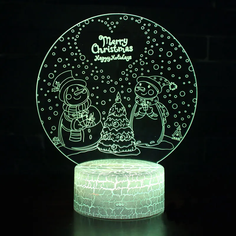 

Snowman 4 theme 3D Lamp LED night light 7 Color Change Touch Mood Lamp Christmas present Dropshippping