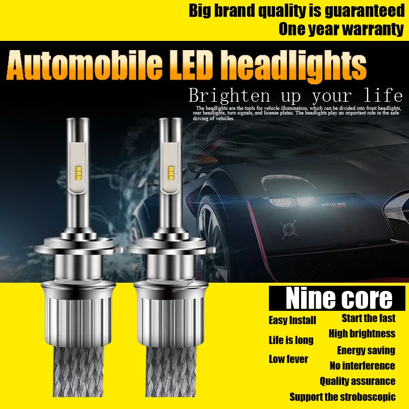 

2018 2pcs h4 Led Headlight h7 h8 h9 h11 h1 h13 h3 9004 9007 9005 9006 9012 d1s d2s Bulbs 90w 9600lm 6000k for Auto Car Lights
