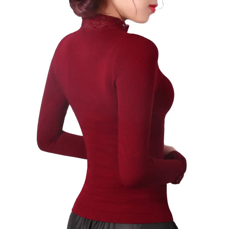 Осенне зимнее теплое нижнее белье женское пальто тонкая женская трикотажная