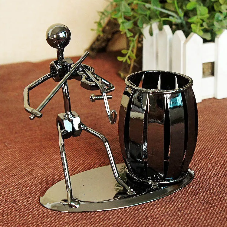 Популярная креативная металлическая ручка держатель Ваза Карандаш горшок