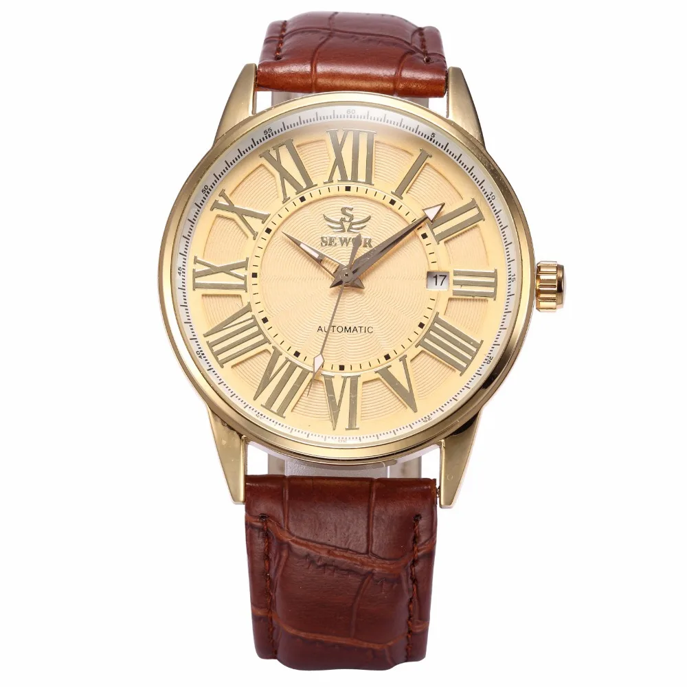 Часы наручные SEWOR Мужские механические роскошные брендовые винтажные
