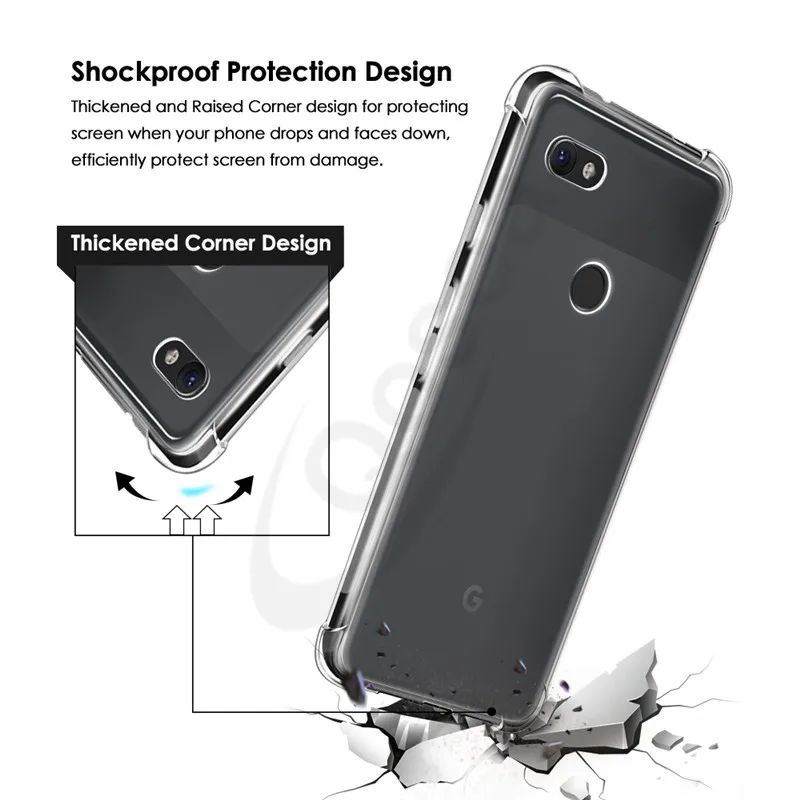Для Google Pixel 3a XL прозрачный чехол для телефона тонкий мягкий силиконовый
