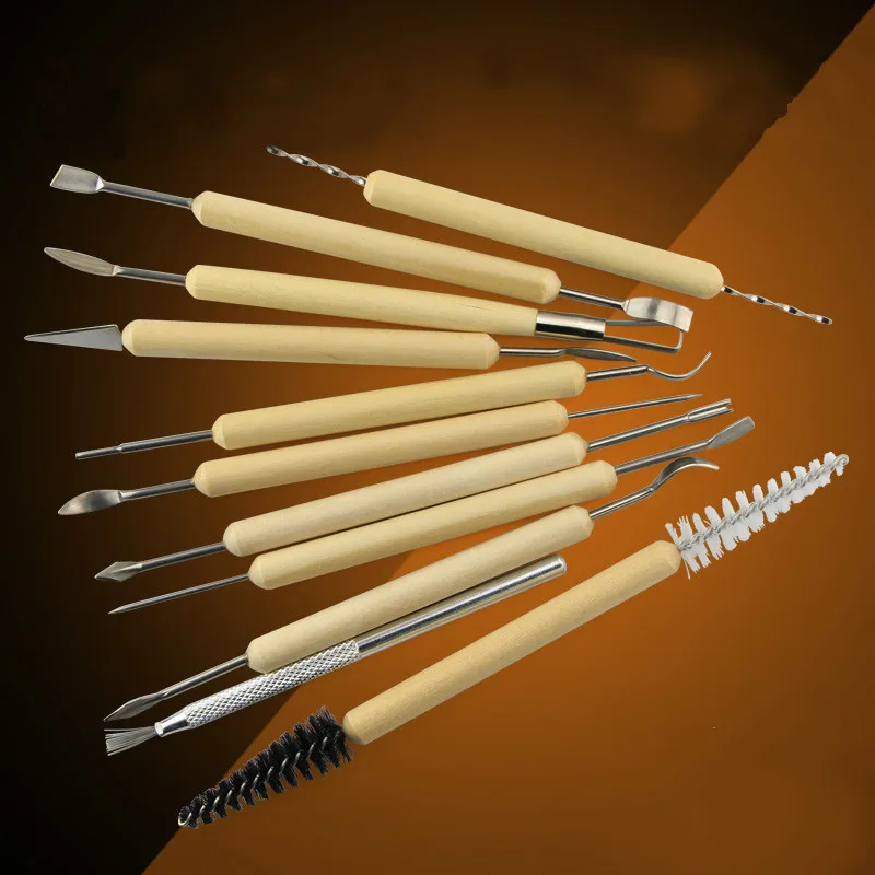 1 set DIY Arts Crafts Clay Sculpting Tools Pottery Carving Set Ceramics Wooden Handle Modeling | Дом и сад