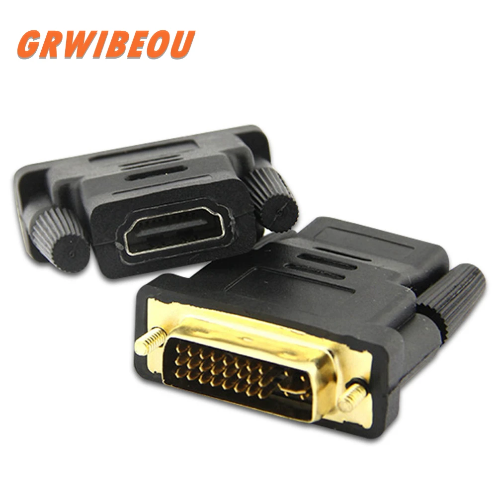 DVI 24 + 1 к HDMI адаптер Кабели позолота 24к штекер женскому дви кабель конвертер 1080 P