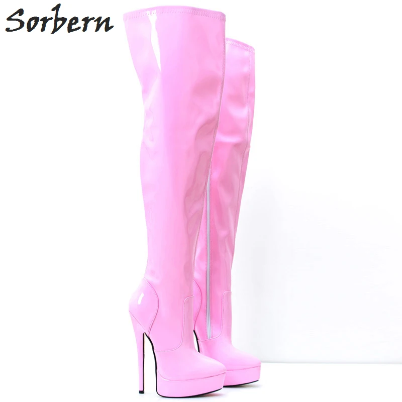 Sorbern пикантные высокие женские сапоги на заказ Slim Fit Сапоги Большой Размеры 46