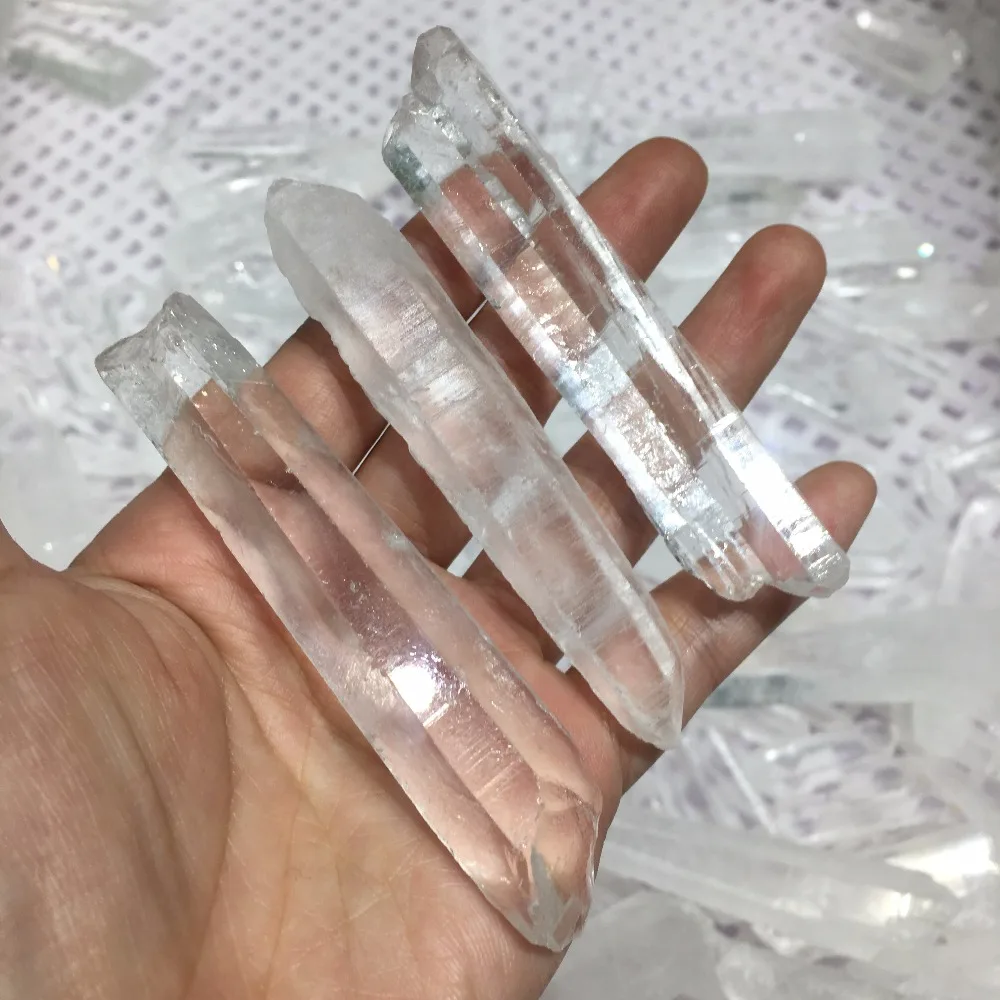

3pcs Clear Natural Crystal Quartz Cluster Crystal Point Terminated Wand Specimen Healing 100g