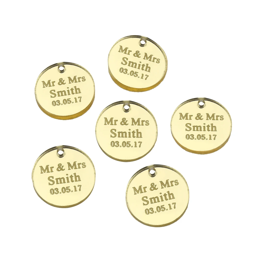 100 шт. персонализированные украшения для свадебного стола с гравировкой | Дом и