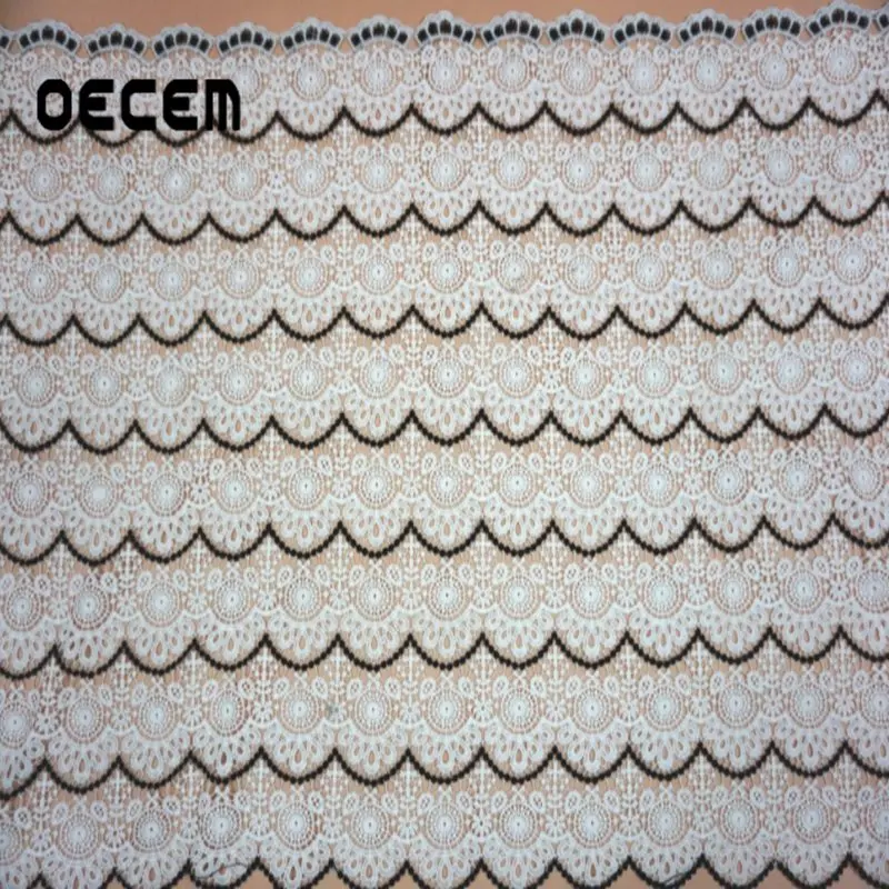 OECEM высокое качество водорастворимый вышитый полиэстер кружево молочный шелк
