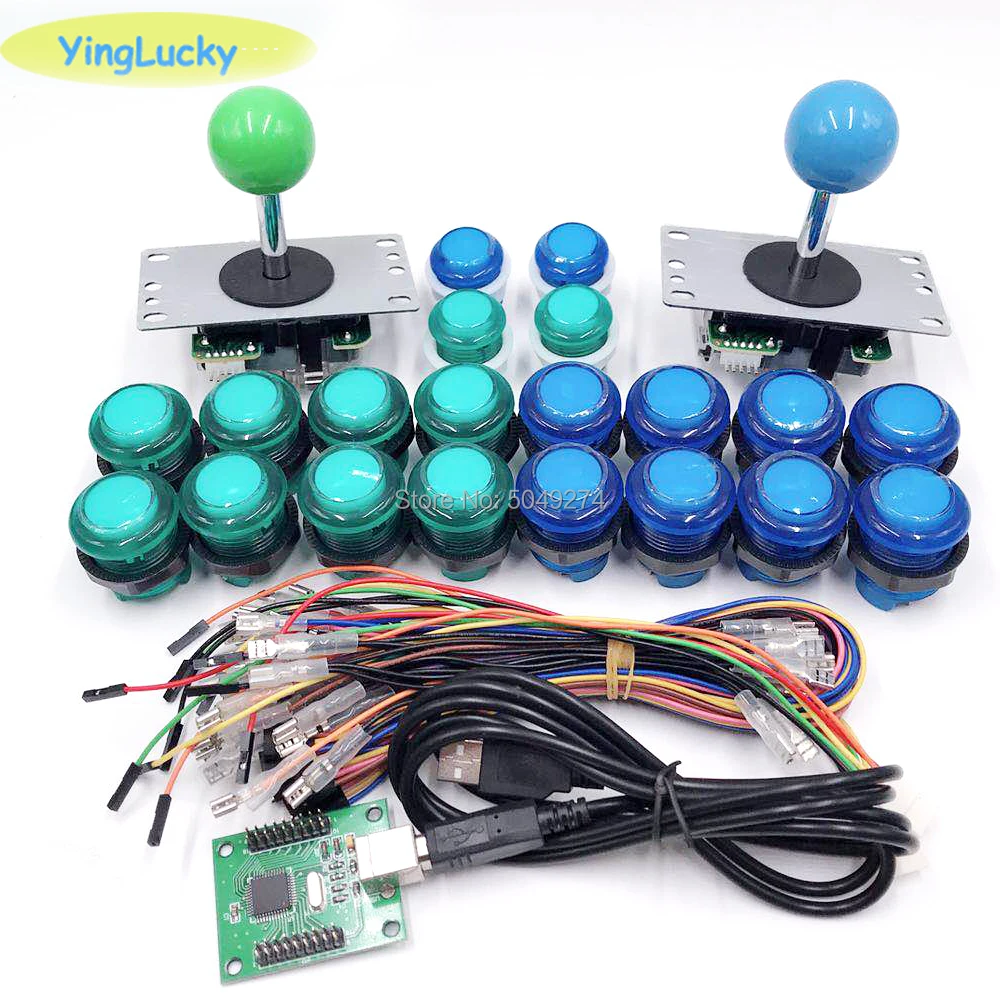 Yinglucky Аркады набор 5Pin джойстик sanwa 24 мм 30 5v Arcade светодиодный iluminado botones xin mo cero retraso usb