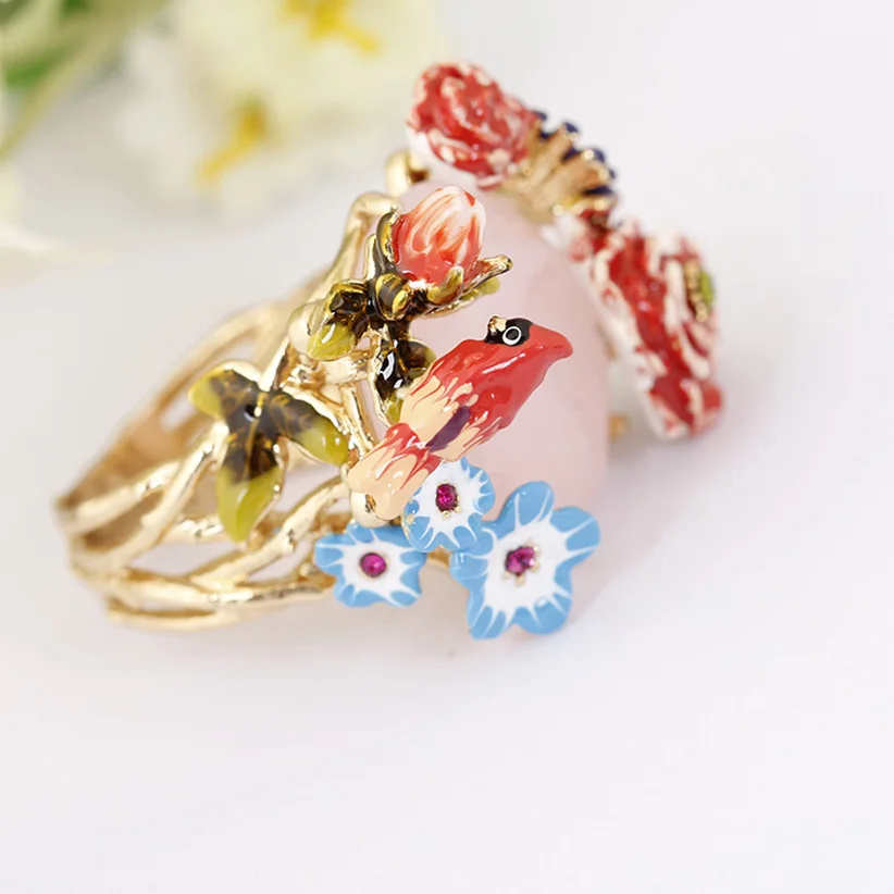Женское роскошное кольцо Anelli Donna Bague Femme Anel с цветком сочного винограда попугая 2019