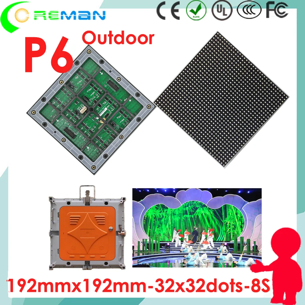 dot matrix p6 outdoor module rgb / advertising led board full color high brightness smd3535 | Электронные компоненты и