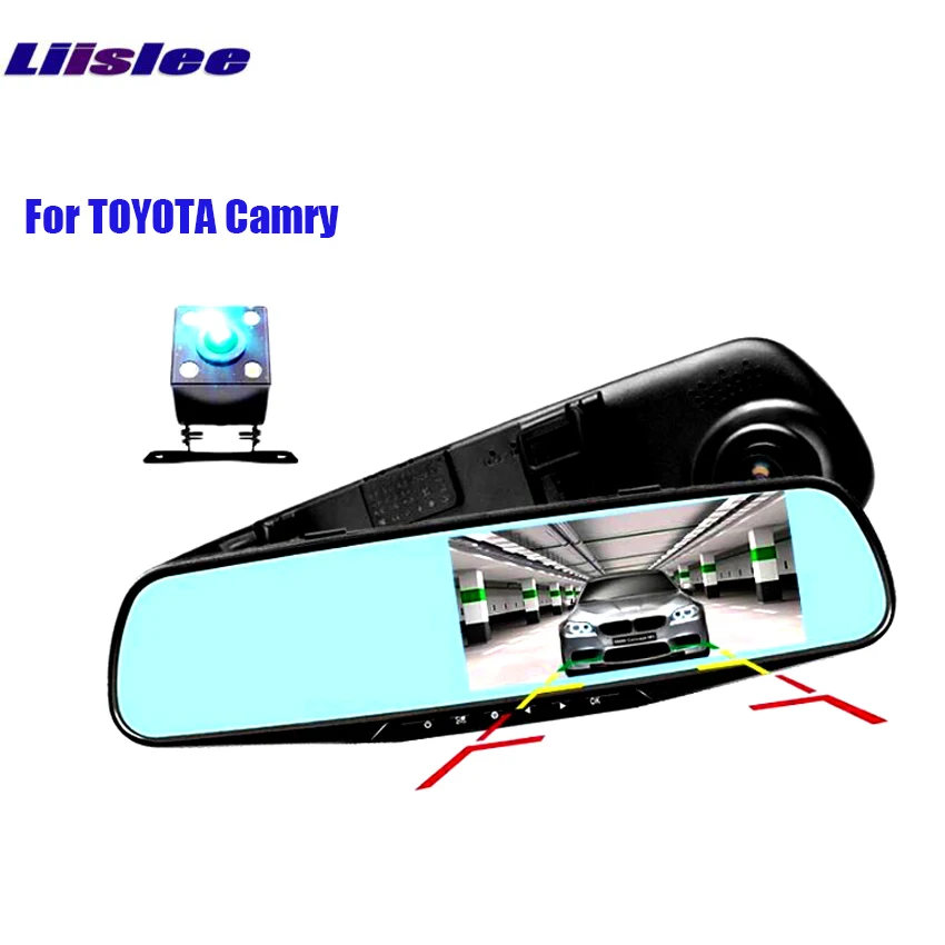 LiisLee HD 1080P Автомобильный видеорегистратор зеркало 4 3 дюймов для TOYOTA Camry Авто