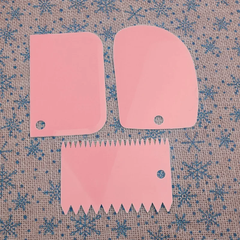 DIY инструмент для выпечки трапециевидный пилообразный полукруг 3 шт. набор края простые гладкие шпатели для торта инструменты для выпечки
