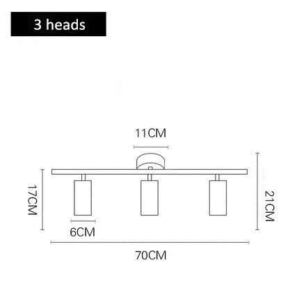 3 heads ceiling Modern Golden Ceiling Lights Wrought Aluminium LED Ceiling Lamps Rail Track Lamps For Living Room Kitchen Home Lighting Fixtures - Цвет корпуса: 3 heads ceiling