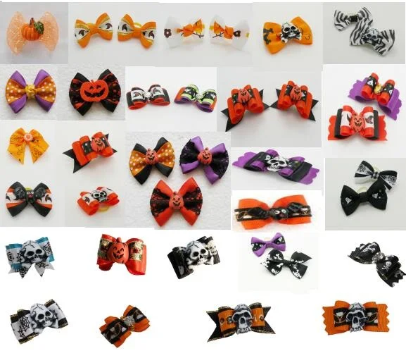 50 шт./лот Собака Щенок Кот лента для волос Луки резиновая щетка аксессуары