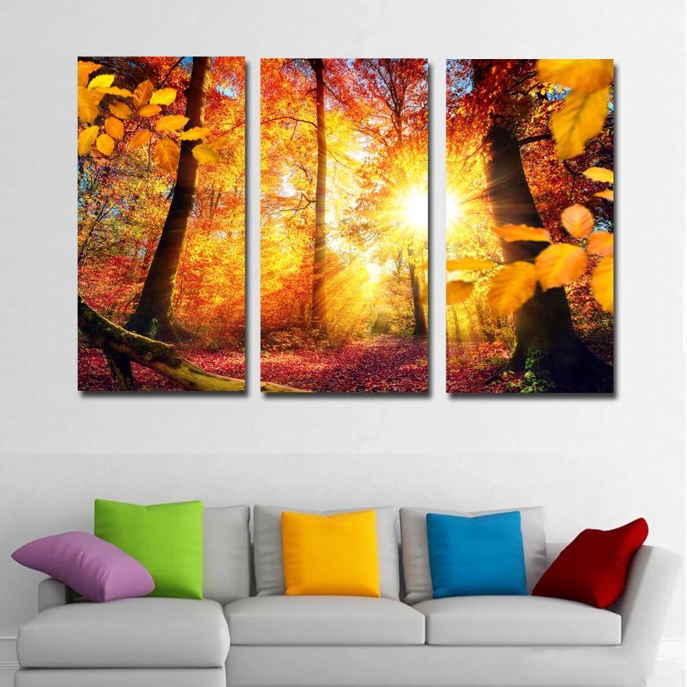 Самодельная картина маслом пейзаж 3 шт./компл. настенный художественный плакат