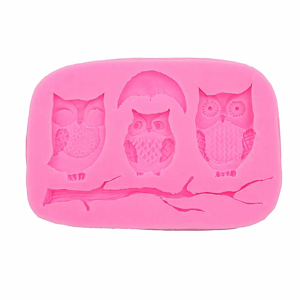 3 Совы в сложенном виде силиконовые формы для торта шоколадные поделки ручной