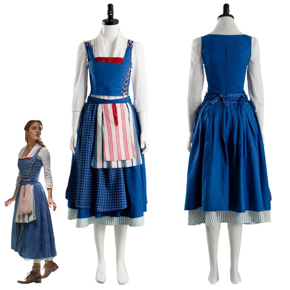 

2017 Film Beauty and the Beast Belle Costume Emma Watson Cosplay Costume Maid Suit Dress