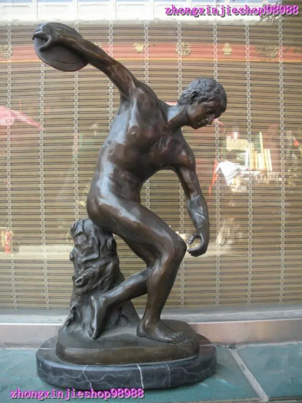 Греческая 100% Бронзовая мраморная статуя телесного цвета Мужская Художественная