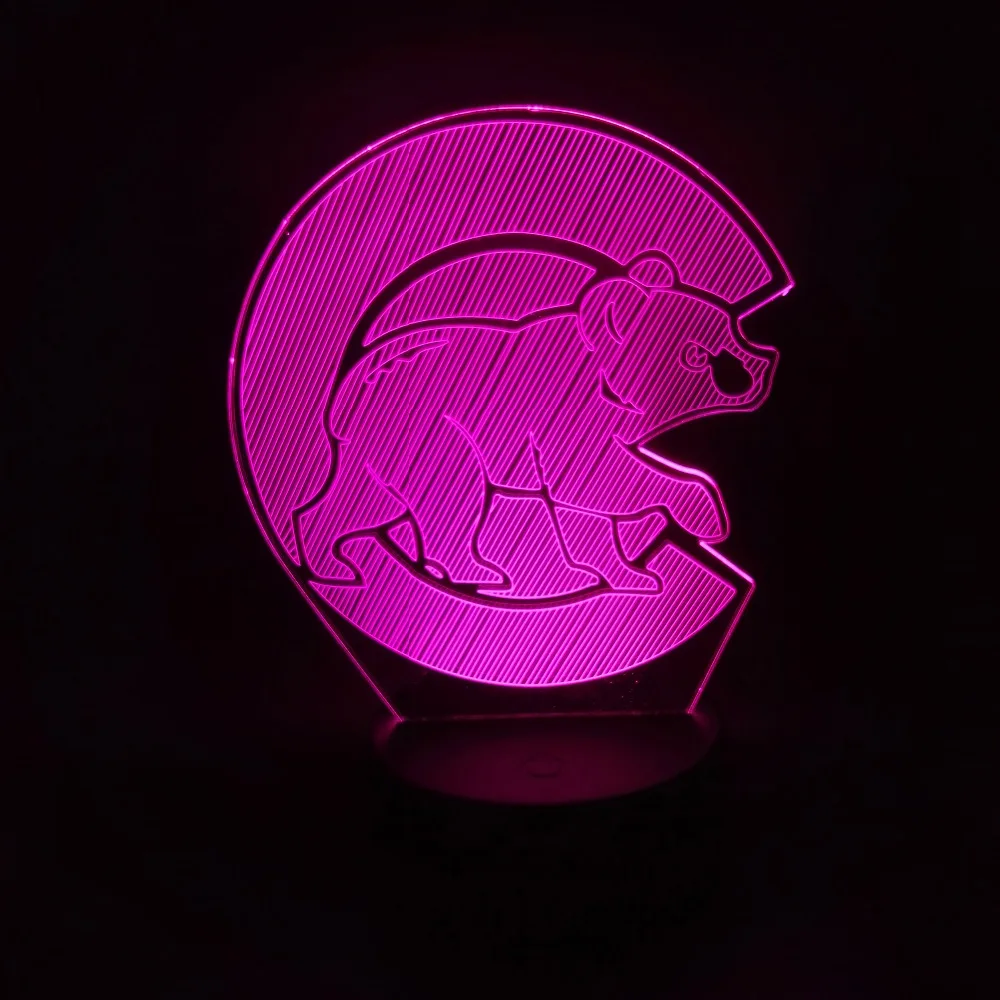 Luminaria мультяшный 3D полярный медведь светодиодный ночник 7 цветов градиентный