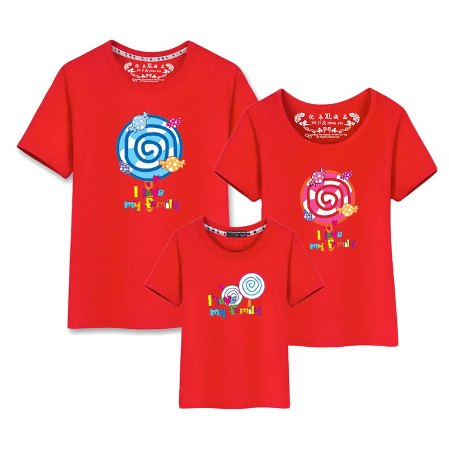 

Одинаковая одежда для семьи, футболка для мамы и дочки, наряды для сына, хлопковая Повседневная футболка с коротким рукавом, семейный образ, ...