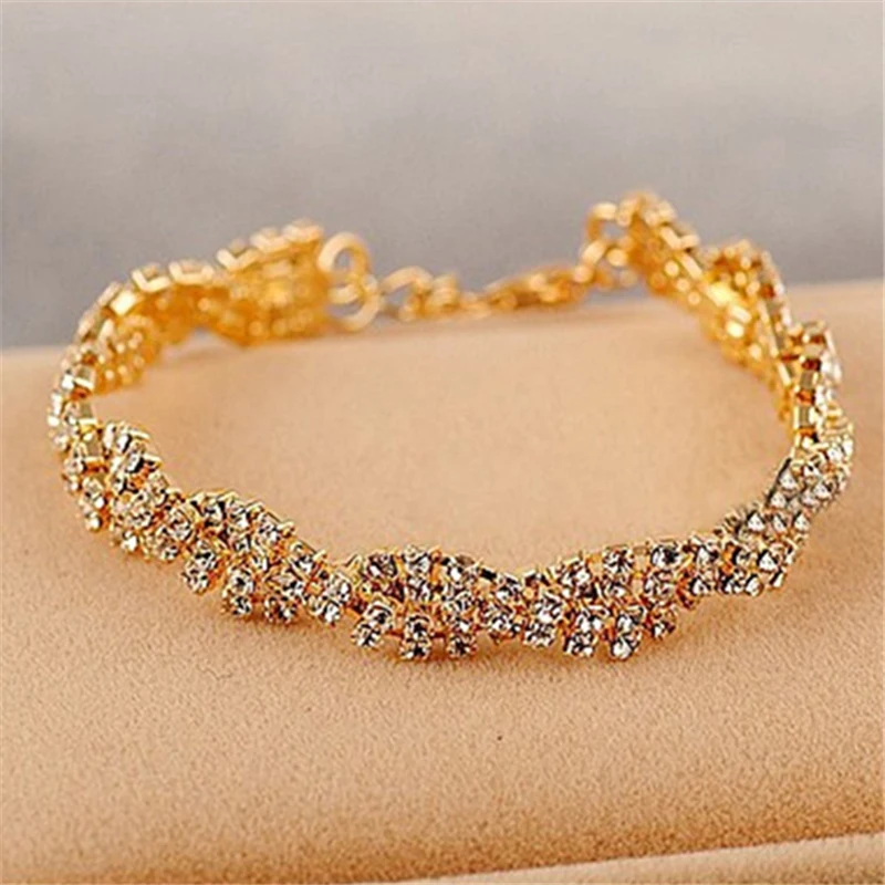 2019 Новое поступление Горячая Мода Bijoux сверкающие хрустальные волнистые