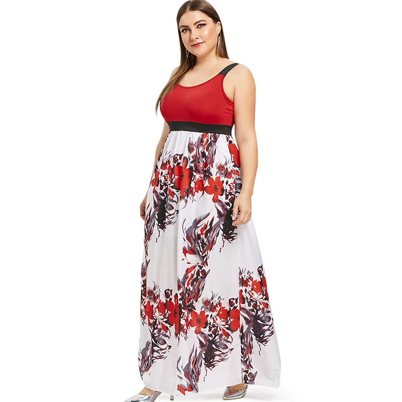 PlusMiss размера плюс XXXL XXL Цветочный принт платье на бретелях Женская одежда большой