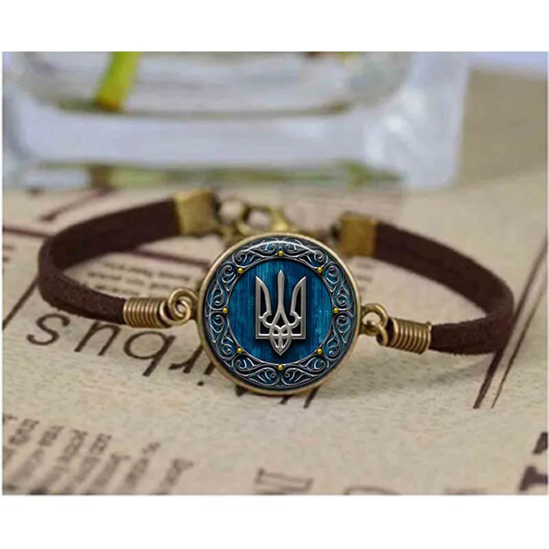 1 шт браслет Tryzub Украина ювелирные изделия стеклянные браслеты с кабошонами