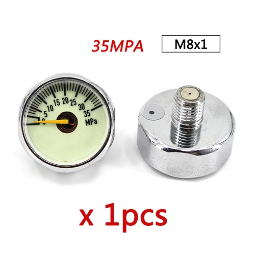 M8s35mpa x 1pcs PCP Пейнтбол Airforce Подводное НПС клапан регулятора насос световой Мини Воздушный Давление манометр 10/20/30MPA 1 дюйм M8x1 нить - Цвет: M8s35mpa x 1pcs